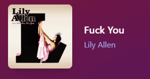 lily allen 's album cover for " fuck you "