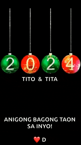a happy new year greeting card with christmas ornaments