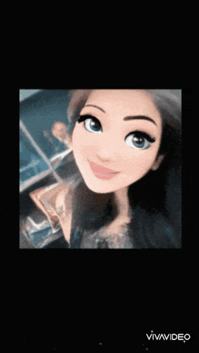 a picture of a cartoon girl is being displayed on a phone screen