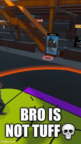a screenshot of a video game with the words bro is not tuff on it