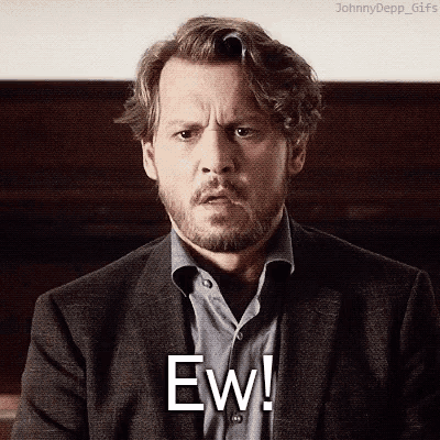 a man with a beard says ew in front of him