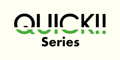 a quickii series logo that is green and black on a white background