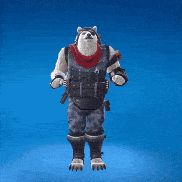 a polar bear wearing a pirate hat and scarf