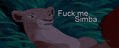 a close up of a lion from the lion king with the words `` kay : d '' above it .