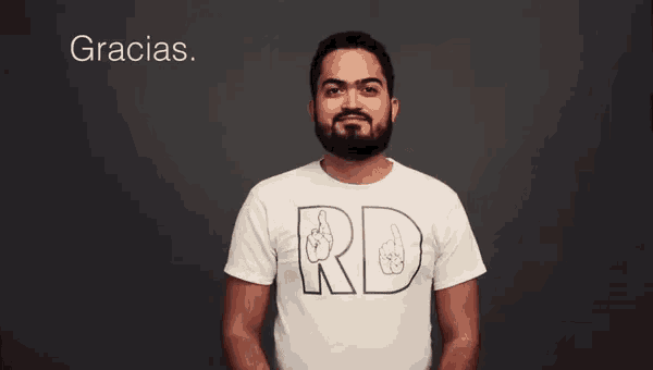 a man wearing a t-shirt that says rd giving the middle finger