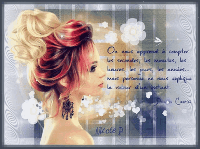 a drawing of a woman with a quote by nicole p.