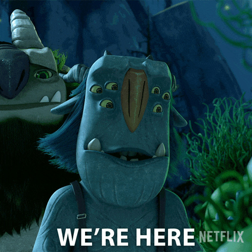 a troll says we 're here netflix in front of another troll