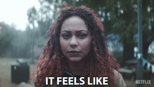 a woman with curly hair says it feels like netflix