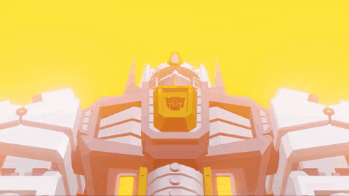 a cartoon drawing of a robot 's head with a yellow background