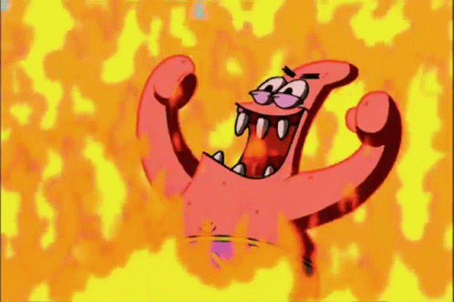 Patrick Star Evil Laugh GIF - Patrick Star Evil Laugh Fire GIFs