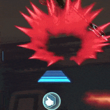 a video game is being played with a thumbs up symbol
