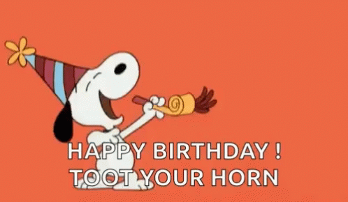 Snoopy Happy Birthday GIF - Snoopy Happy Birthday Toot Your Horn GIFs