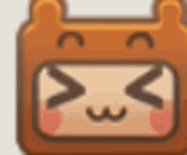 a cartoon drawing of a bear 's face with its eyes closed