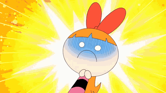 a cartoon character with a surprised look on his face