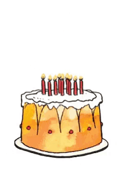 a happy birthday card with a bunny holding an envelope and candles