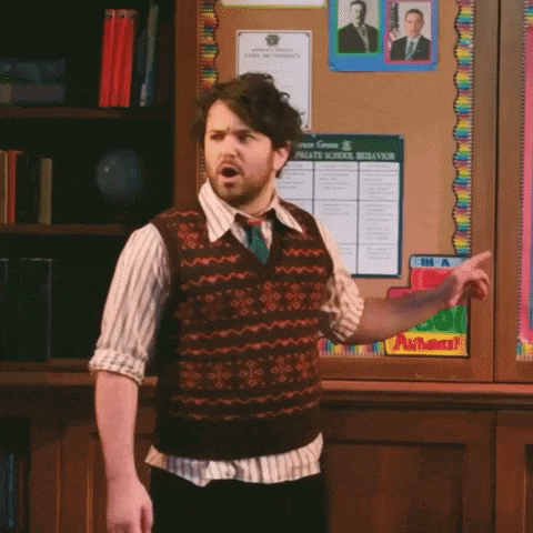 a man standing in front of a bulletin board that says " private school behavior " on it