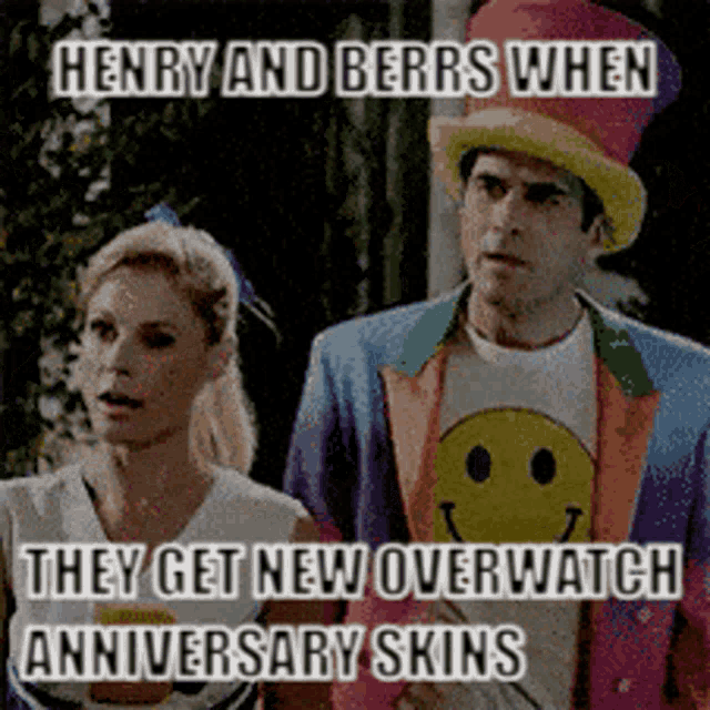 henry and berries when they get new overwatch anniversary skins meme