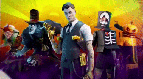 a group of video game characters are standing next to each other with one wearing a top hat .