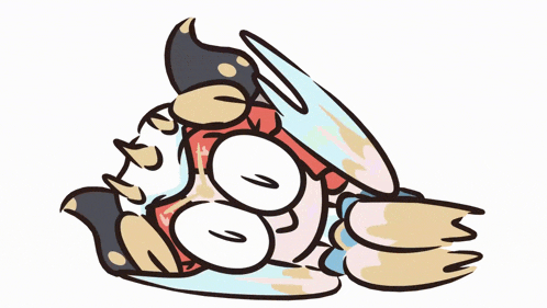 a cartoon drawing of a girl laying on her back with a flower on her head