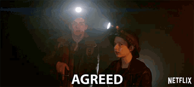 a netflix ad shows a man and a boy standing in a dark room