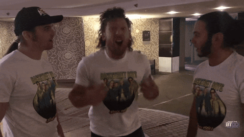 a man wearing a shirt that says " backstreet boys "