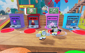 a cartoon character is standing in front of a sign that says action mark on it