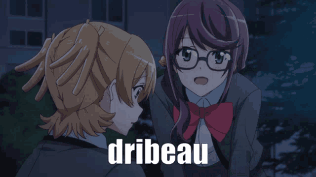 a picture of a person kneeling down with the word dribeau on the bottom right