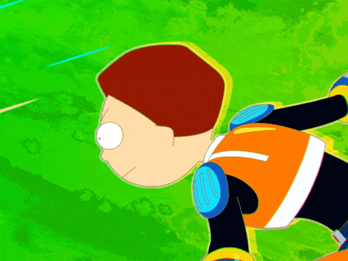 a cartoon drawing of a boy in a robot suit
