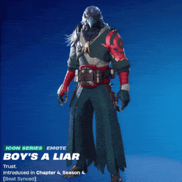 a video game character named boy 's a liar is dancing