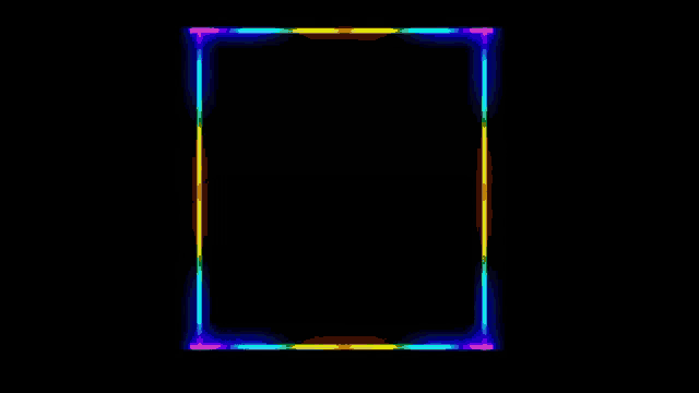 a rainbow colored rectangle frame on a black background