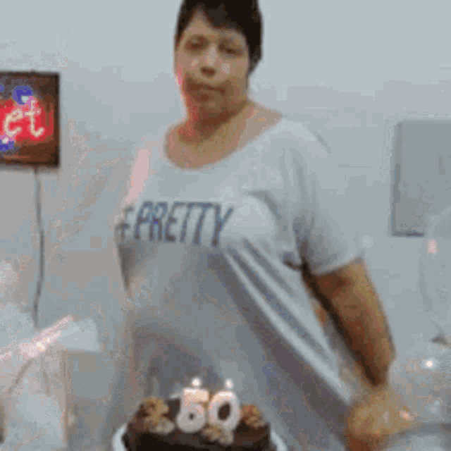 a woman is standing in front of a neon sign that says ice