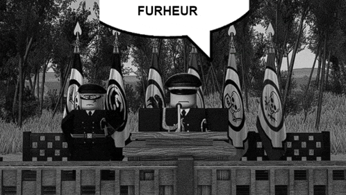 a black and white cartoon shows a speech bubble that says furheur