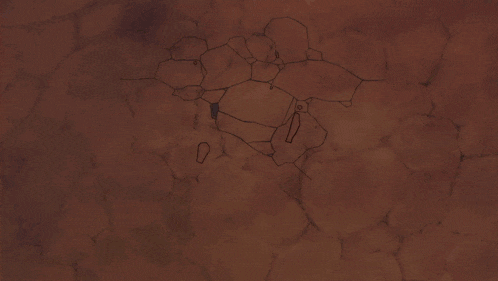 a drawing of a mountain with a few pieces of rock coming out of it