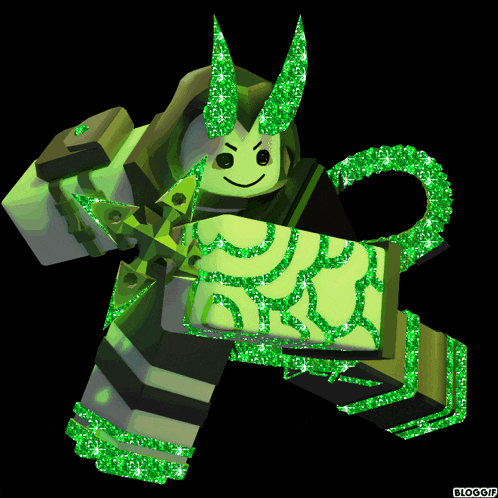 a cartoon character with green horns is holding a shield and a sword