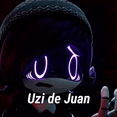 a cartoon character says uzi de juan in front of a computer