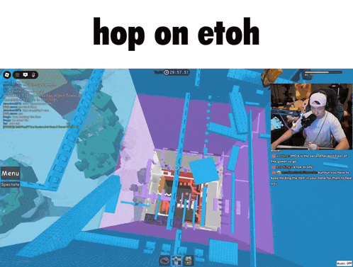 a screen shot of a video game with the words hop on etoh above it