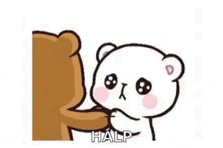 a brown bear and a white bear are hugging each other and talking to each other .