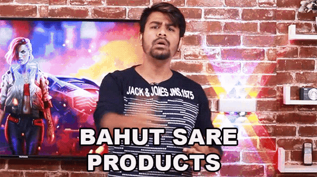 a man wearing a shirt that says jack & jones