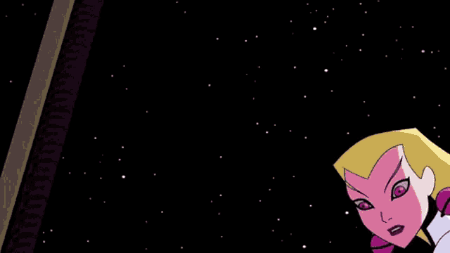 a cartoon of a woman in a pink and white outfit