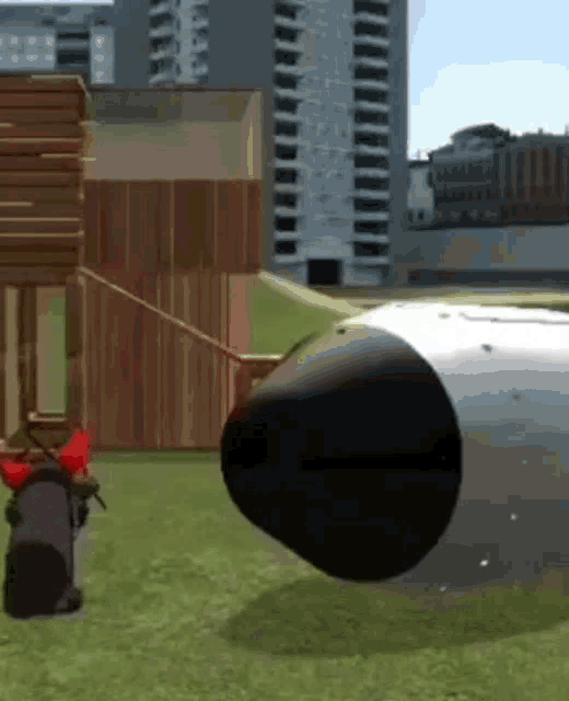 a computer generated image of a motorcycle being pulled by an airplane engine