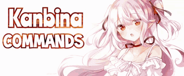 a girl with long white hair is standing in front of a sign that says ' kombina commands '