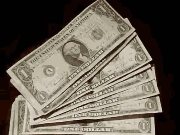 a stack of one dollar bills with the united states of america printed on them