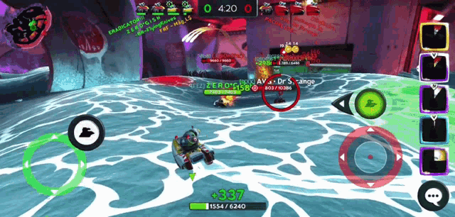 a screenshot of a video game shows a score of 420 to 0