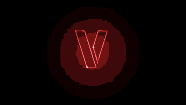 the letter v is glowing in the dark