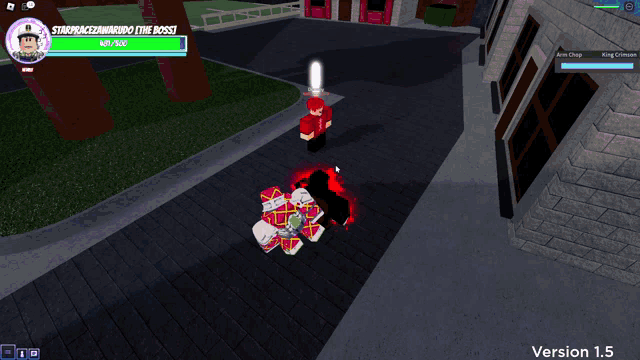 a screenshot of a video game shows a character named the boss standing next to another character