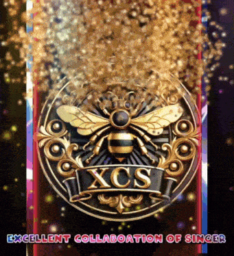 an advertisement for xcs excellent collaboration of singer with a bee on it