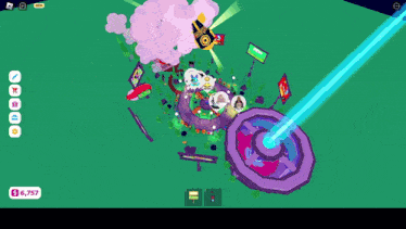 a screenshot of a video game with the number 6,757 on the bottom left