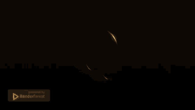 the letter q is glowing in the dark with a renderforest logo in the corner