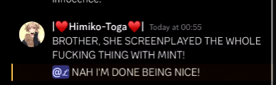 a screenshot of a twitter conversation between himiko toga and her brother