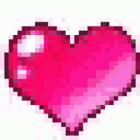 a pixel art of a pink heart with a white background .